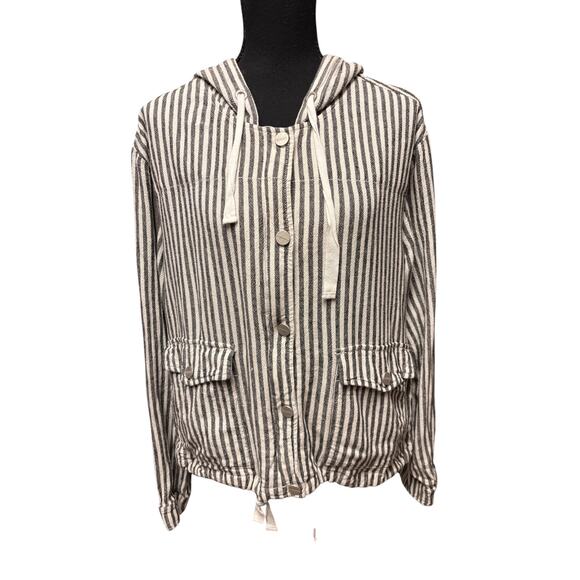 Sanctuary Linen Hoodie Jacket Size Large - Picture 2 of 6